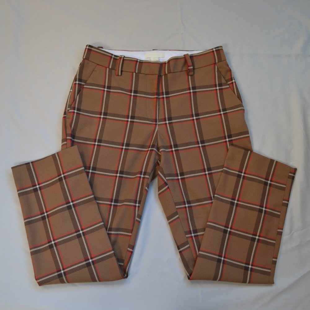 H&M Plaid Mid Rise Pants Size 6